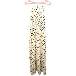 Everly White Cream Pink Floral Maxi Spaghetti Strap Dress Sz. S